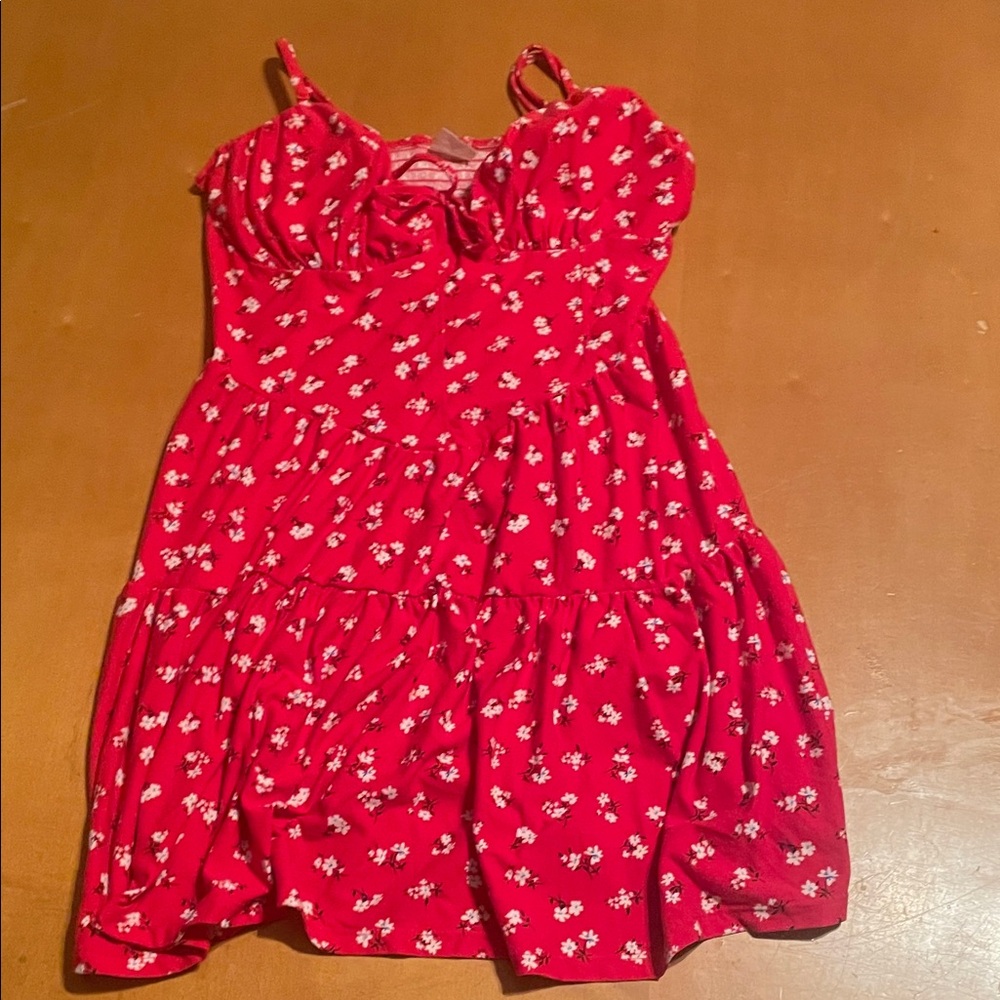 No Boundaries Red Floral Kids Dress